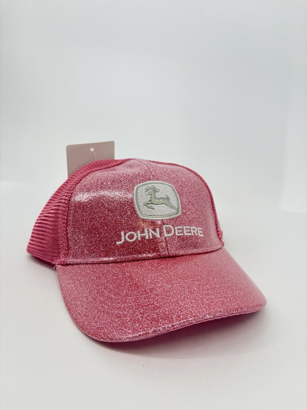 John Deere Toddler Girls Pink Glitter Trucker Hat Snapback 2T-4T NWT